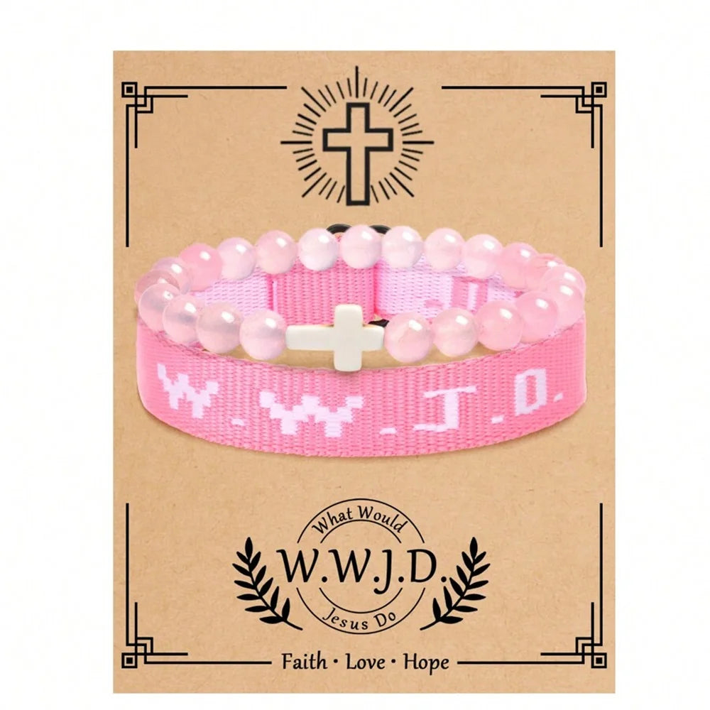2pc what would jesus do wwjd bracelets pack