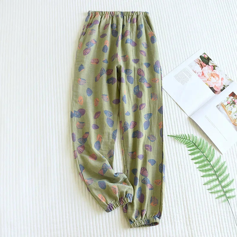 2025 New Spring Summer 100% Cotton Crepe Pants