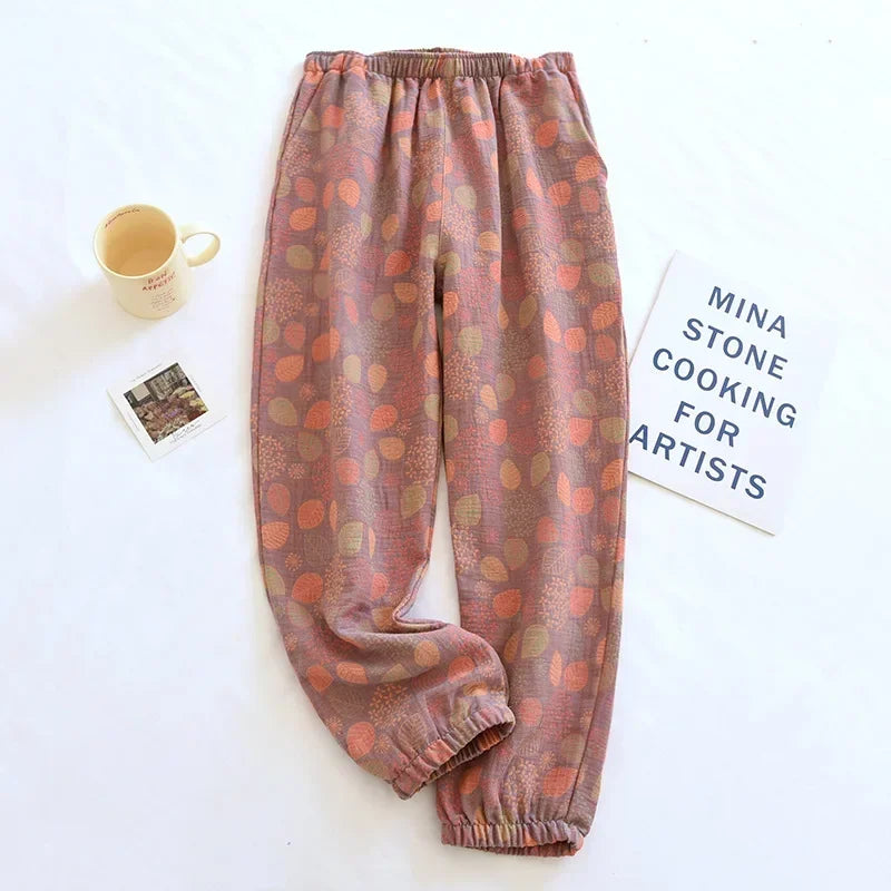 2025 New Spring Summer 100% Cotton Crepe Pants